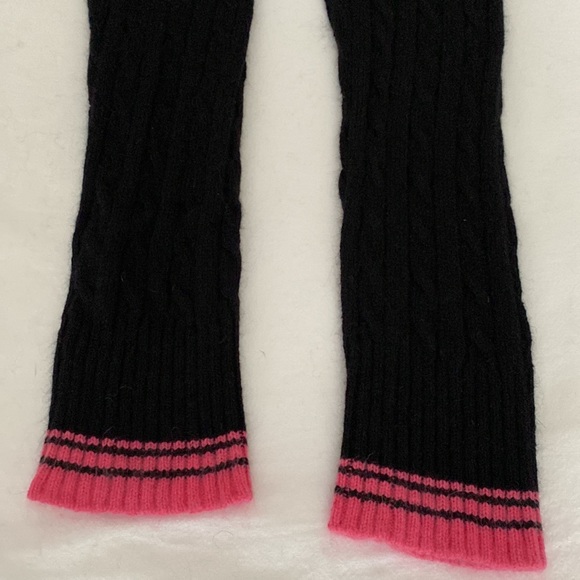 Le Tigre vintage cable crewneck pullover with sweet pink angora trim and tiger - Picture 9 of 14